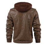 Motorcycle leather men's jackets stand collar men - Image 2