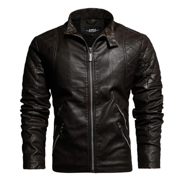 Men's Fashion Trendy Men Autumn And Winter Leather Jackets - Image 2