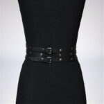 Women Black Leather Waist Belts Sexy Body Harness 3 Layer PU Metal Hoop Patchwork Rivet Belt for Lady - Image 5