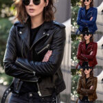 Zip leather jacket - Image 5