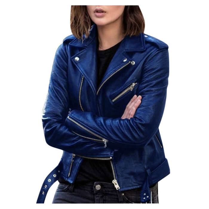 Zip leather jacket - Image 7