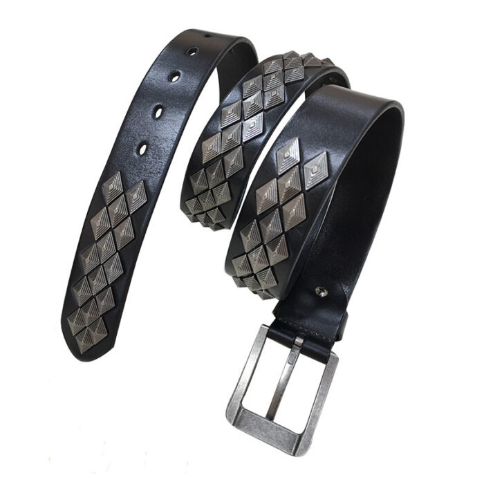 Rivet Alloy Leather Belt For Men And Women - Image 2