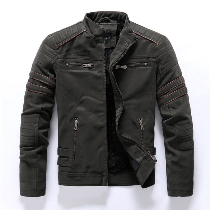 Men Fashion Pu Leather Jackets Coats - Image 1