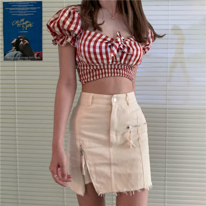 Ladies' summer plaid suit - Image 1
