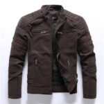 Men Fashion Pu Leather Jackets Coats - Image 6