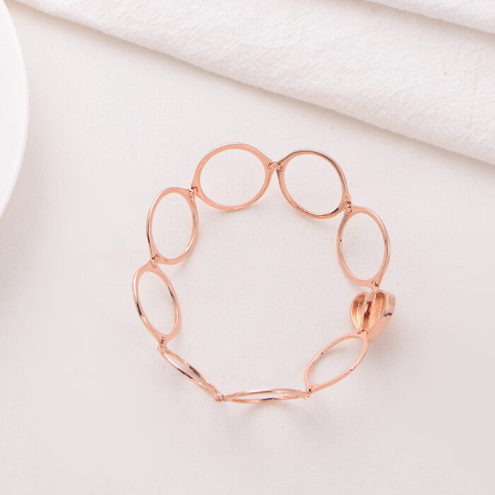 Heart Finger Ring Bracelet 2 in 1 Women Jewellery - Image 8