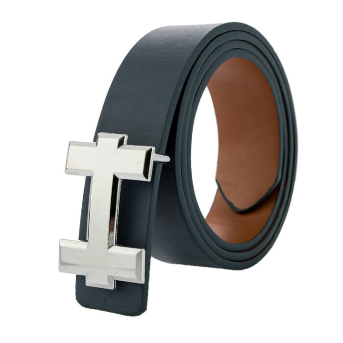 Luxury Designer H Brand Designer Belts Men High Quality Male PU Leather Women Belt Buckle Strap for Jeans Black size 110cm - Image 2
