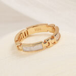 Champagne Gold Bone Light Luxury High Jewellery Ring For Women - Image 3