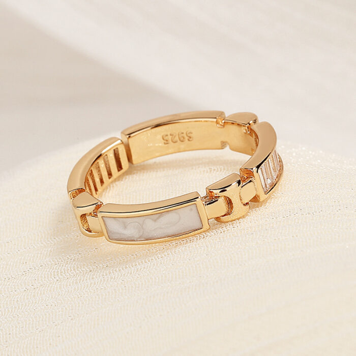 Champagne Gold Bone Light Luxury High Jewellery Ring For Women - Image 3