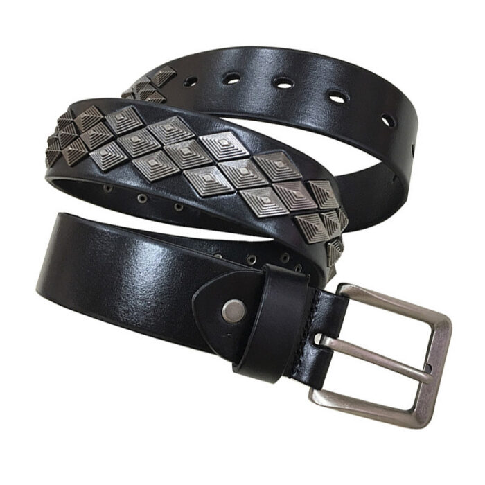 Rivet Alloy Leather Belt For Men And Women - Image 1