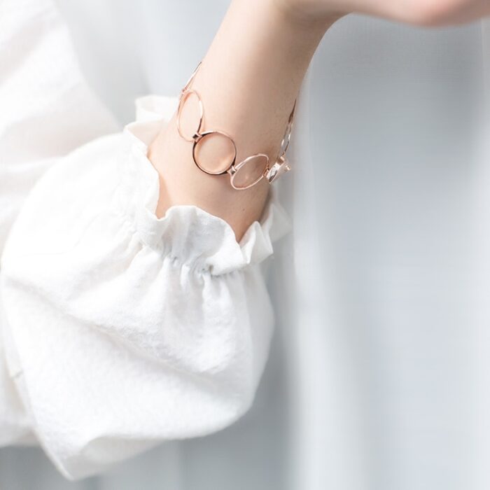 Heart Finger Ring Bracelet 2 in 1 Women Jewellery - Image 2