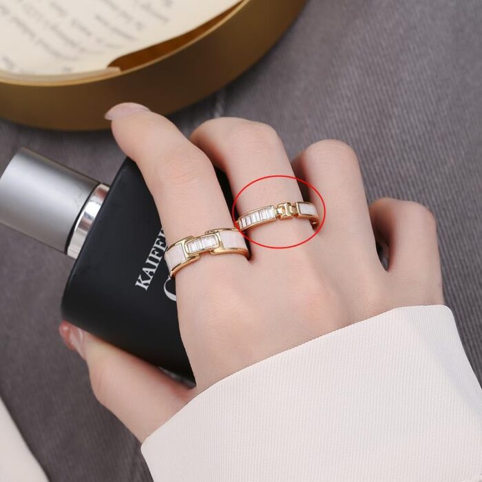 Champagne Gold Bone Light Luxury High Jewellery Ring For Women - Image 1