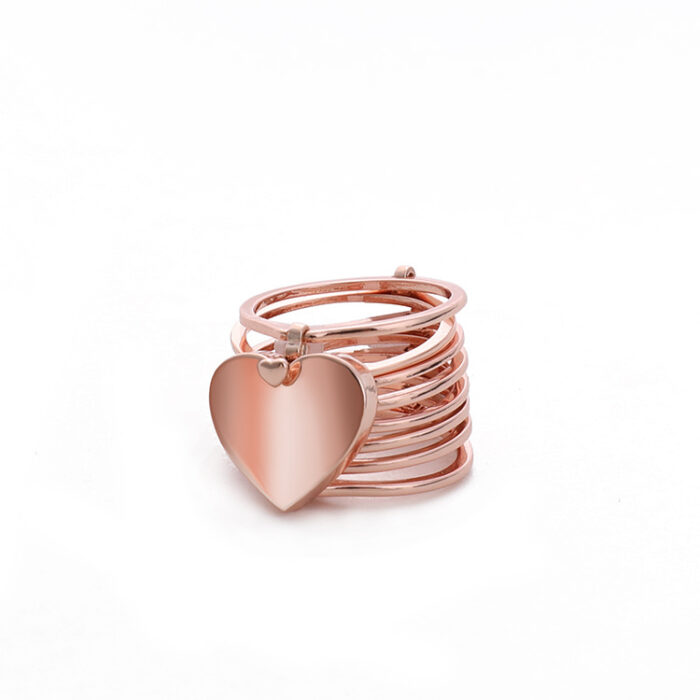 Heart Finger Ring Bracelet 2 in 1 Women Jewellery - Image 4