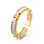 Champagne Gold Bone Light Luxury High Jewellery Ring For Women - Image 5