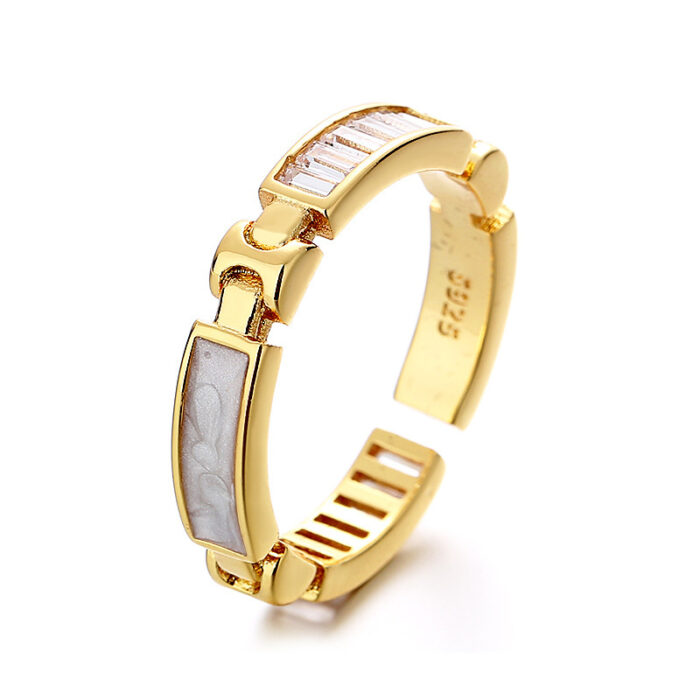 Champagne Gold Bone Light Luxury High Jewellery Ring For Women - Image 5