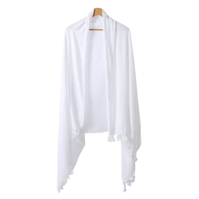 Towel Polyester White Embossed Beach Towel - Image 5