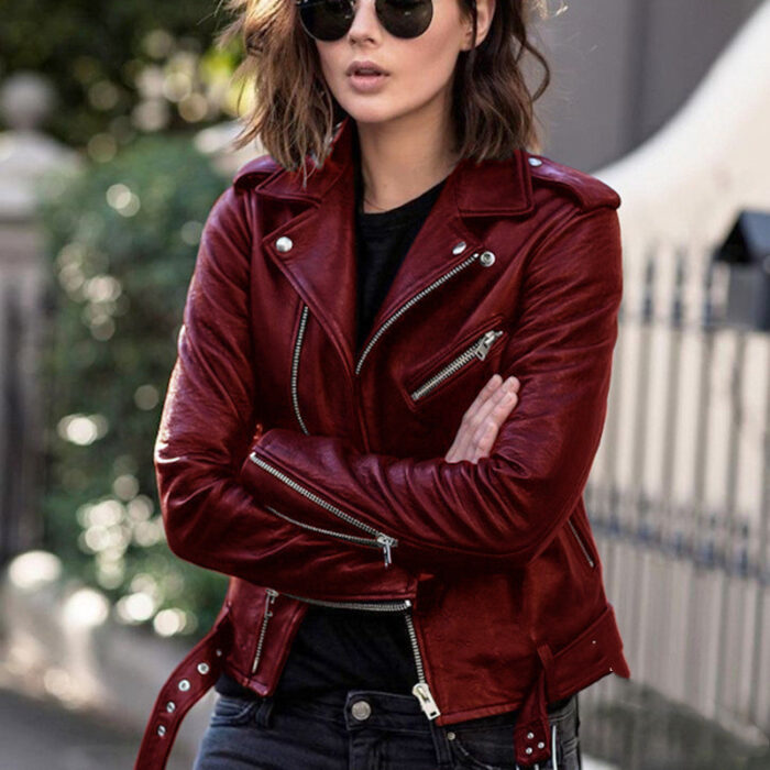 Zip leather jacket - Image 10