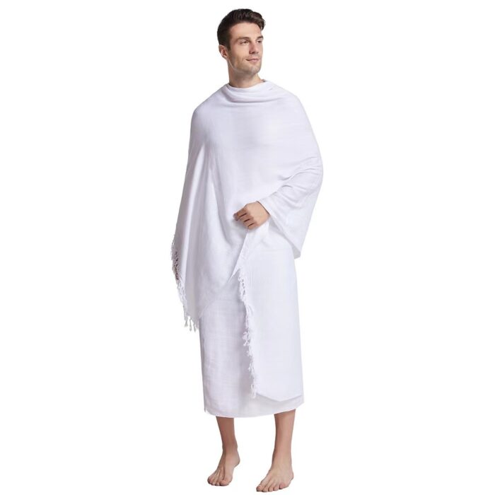 Towel Polyester White Embossed Beach Towel - Image 6