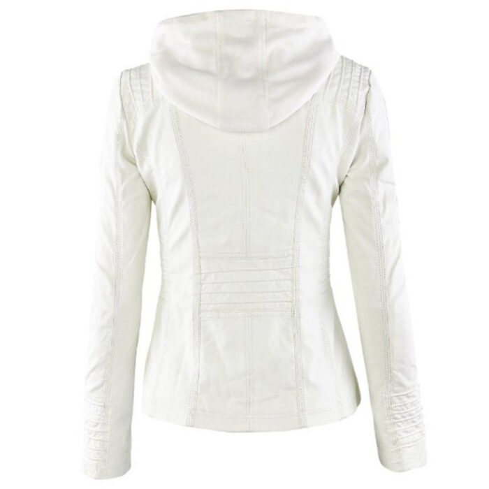 Women's Short Leather Pu Leather Jacket - Image 6