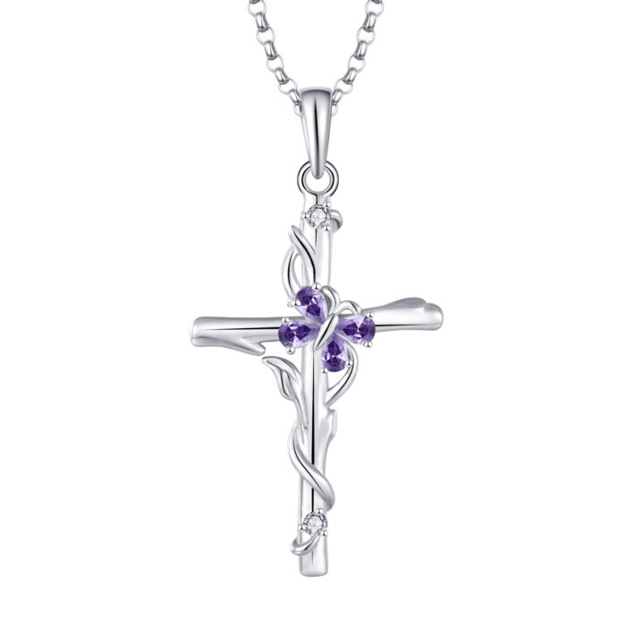 Cross Necklace Sterling Silver Women S925 Silver Pendant Silver Jewellery Zircon Jewellery - Image 4