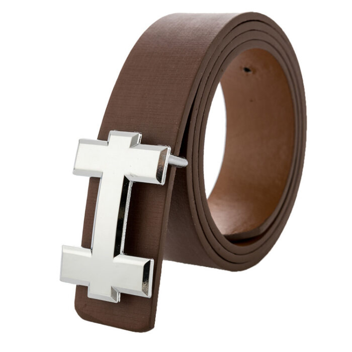 Luxury Designer H Brand Designer Belts Men High Quality Male PU Leather Women Belt Buckle Strap for Jeans Black size 110cm - Image 5
