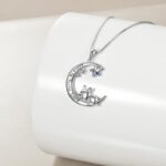 Sterling Silver French Bulldog Moon Pendant Necklace Jewellery Gifts for Women Girls - Image 2