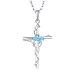 Cross Necklace Sterling Silver Women S925 Silver Pendant Silver Jewellery Zircon Jewellery - Image 3