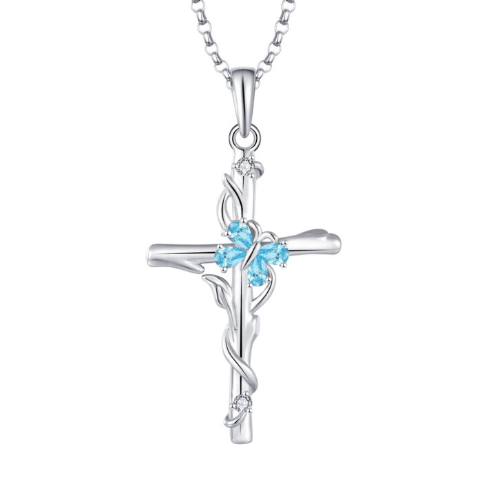 Cross Necklace Sterling Silver Women S925 Silver Pendant Silver Jewellery Zircon Jewellery - Image 3