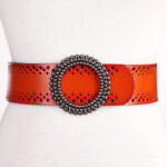 Green Women Belt No Hole Ladies Belts For Dresses Real Leather - Image 5
