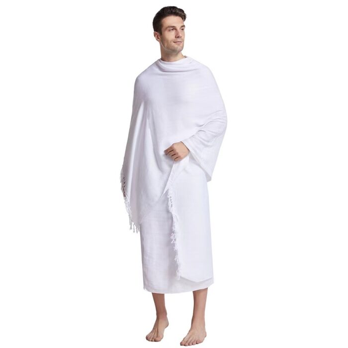 Towel Polyester White Embossed Beach Towel - Image 10