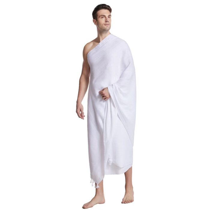 Towel Polyester White Embossed Beach Towel - Image 9