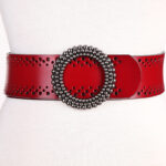 Green Women Belt No Hole Ladies Belts For Dresses Real Leather - Image 3