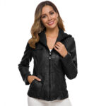Women's Short Leather Pu Leather Jacket - Image 4