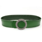 Green Women Belt No Hole Ladies Belts For Dresses Real Leather - Image 4