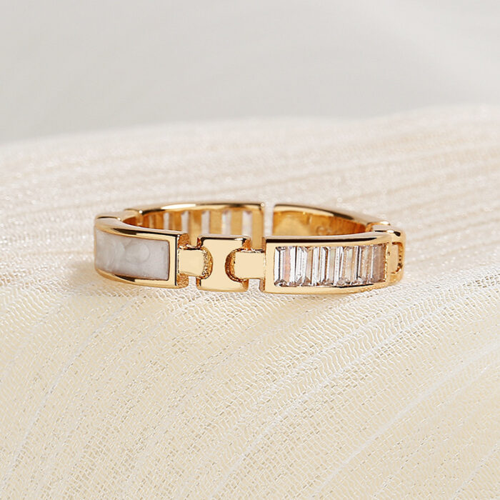 Champagne Gold Bone Light Luxury High Jewellery Ring For Women - Image 4