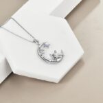 Sterling Silver French Bulldog Moon Pendant Necklace Jewellery Gifts for Women Girls - Image 3