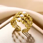 Adjustable Turkish White Stainless Steel Ring for Women – Anti-Tarnish Premium Jewelry - Image 2