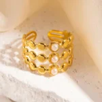 Adjustable Turkish White Stainless Steel Ring for Women – Anti-Tarnish Premium Jewelry - Image 3