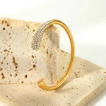 Minimalist Stainless Steel C Cuff Bracelet for Women – Waterproof & Tarnish Free Adjustable Bangle - Image 2