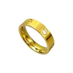 Stainless Steel Cartier-Inspired Ring for Women – Gold Plated with Infused Stones