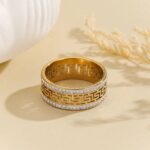 Versace Style Adjustable Stainless Steel Ring for Women – 316L High Quality - Image 4