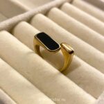 Tora Black & White Stainless Steel Ring for Women – Adjustable Waterproof & Tarnish-Free